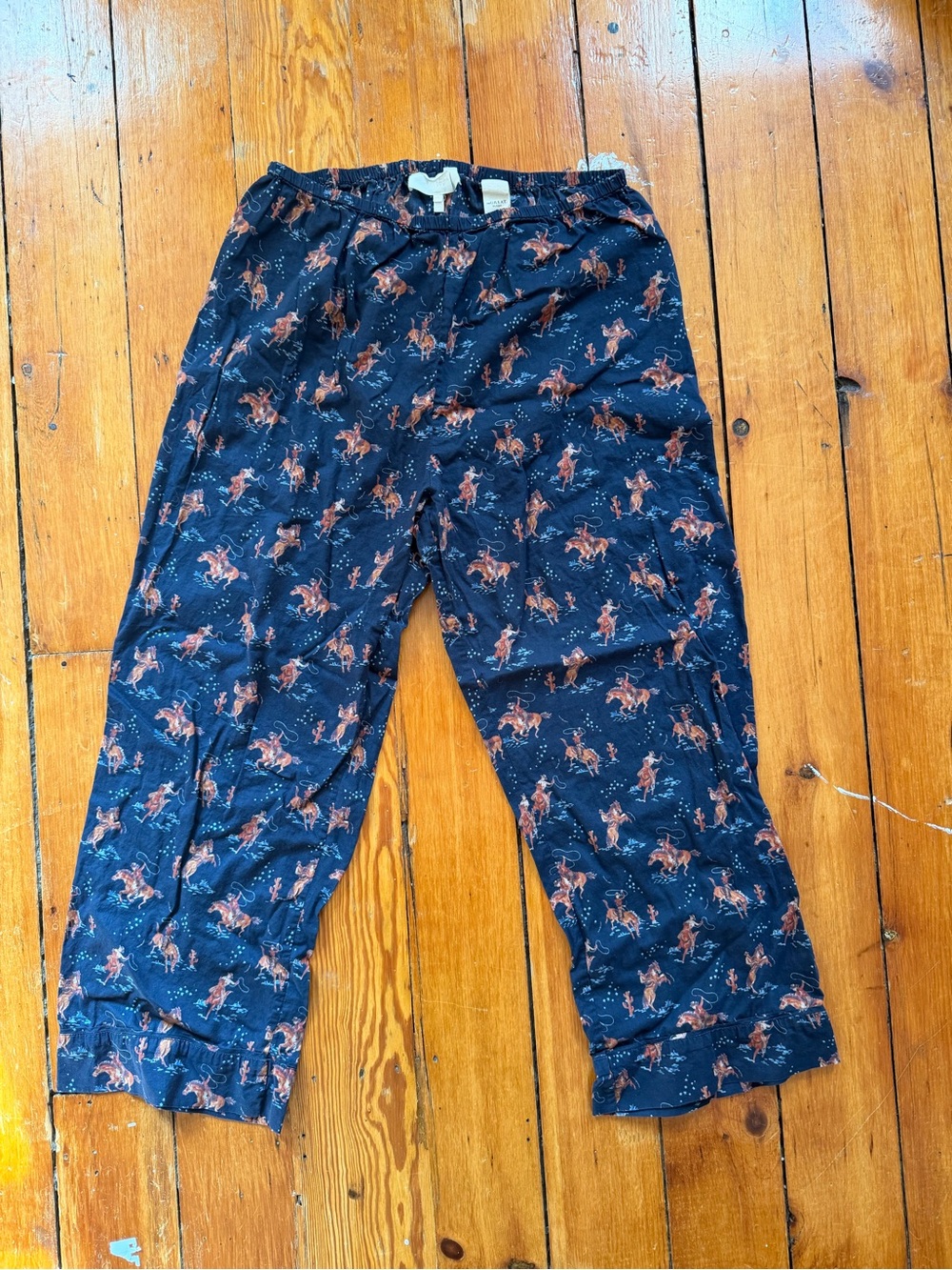 THE GREAT Sleep Navy pants with Western Horse Print